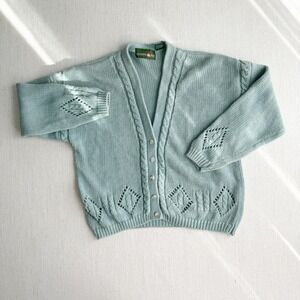 vtg Outback Red robins egg blue cardigan sweater